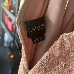 satin v-neck tea length a-line dress